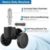 MaxGear 2" Office Chair Wheels Heavy Duty Replacement, Mute Rubber Rotating Desk Chair Caster Wheels, Safe for All Floors Including Hardwood,