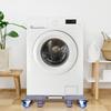 Gray reinforced double tube 8-leg 4-wheel mobile model with adjustable width 52-66cm washing machine base bracket storage rack