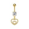 Fashion Simple Zircon Heart Belly Button Rings Stainless Steel Navel Piercing Barbell For Women Sexy Body Jewelry Beach Jewelry