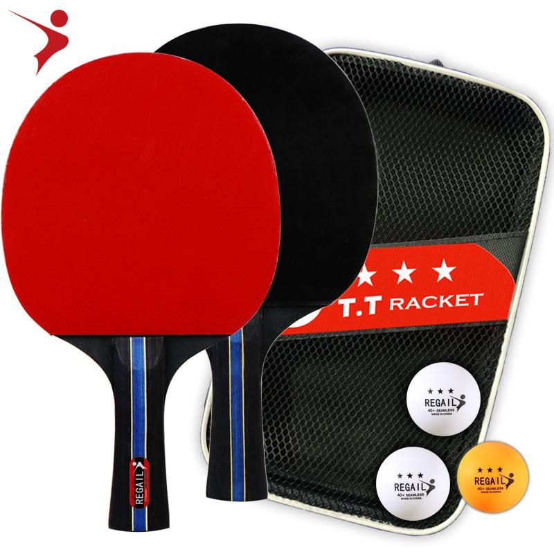 2-Piece Table Tennis Racket Set With 3 Balls Shakehand Penhold Grip Multi-Color Options Beginners Casual Players