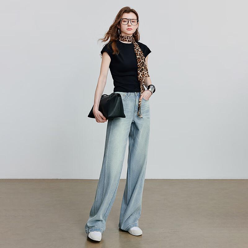 Chuyu Women's 2025 Summer Acetate Blend Wide-Leg Jeans