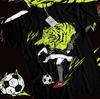 Anime Captain Tsubasa Kojiro Hyuga Tiger Graphic Black TShirt Size S4XL