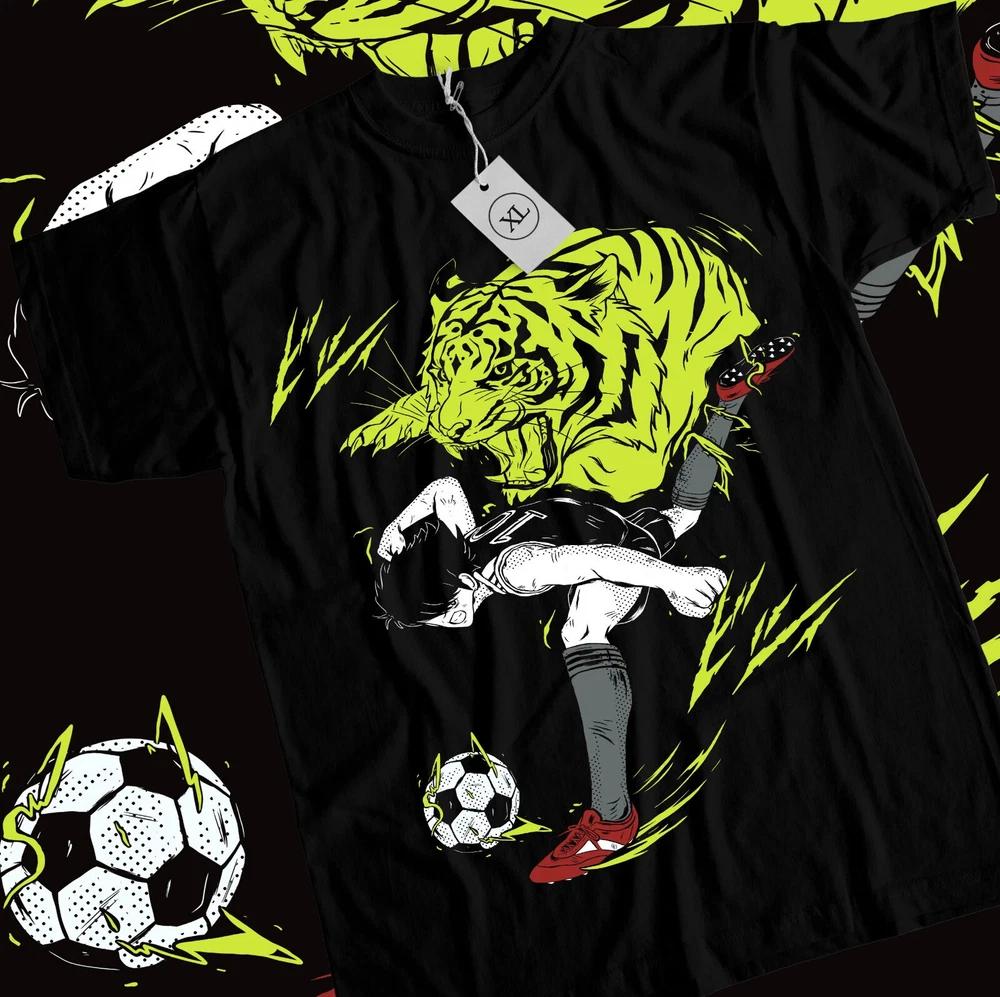 Anime Captain Tsubasa Kojiro Hyuga Tiger Graphic Black TShirt Size S4XL S
