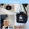 Bear Teddy Embroidered Double Zipper Messenger Bag Simple Square Shoulder Bags