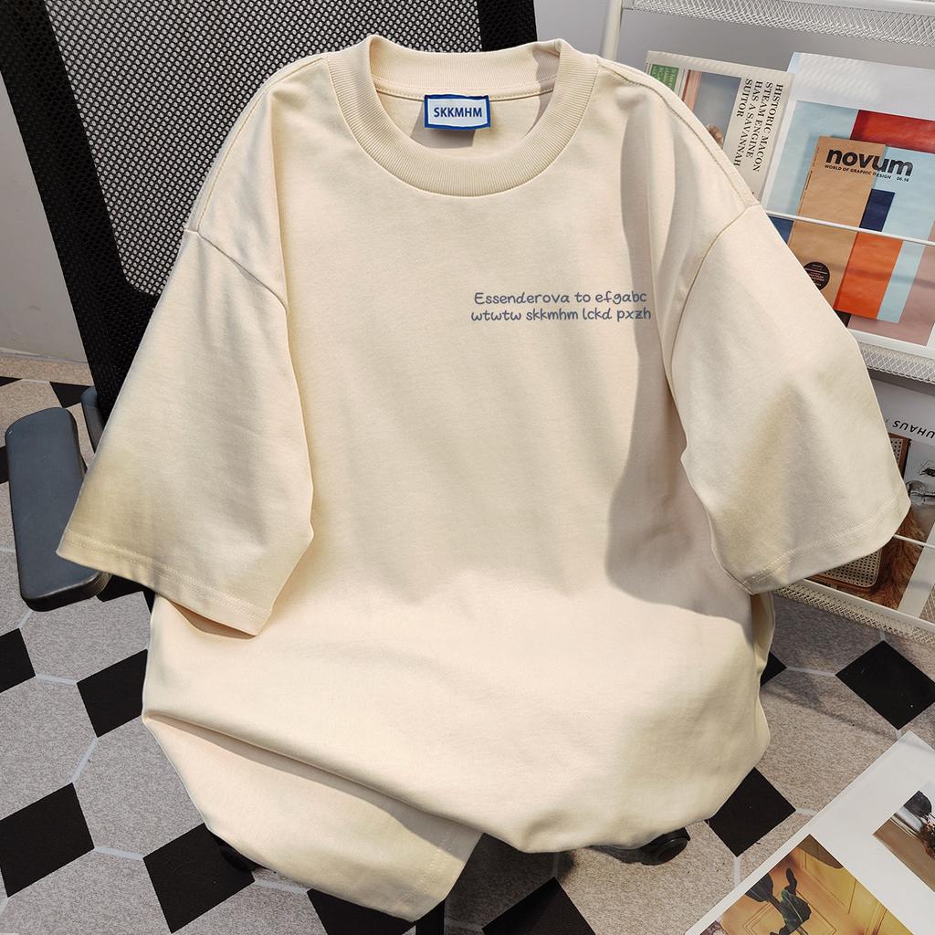 Ladies Summer Short Sleeve Round Collar Casual Letter Printed Teenager Pullover Oversize Cotton T Shirt Top