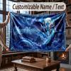 Dragon Theme Throw Blanket Custom Name Text Personalized Blanket Soft Cozy Blanket for Home Sofa Bed