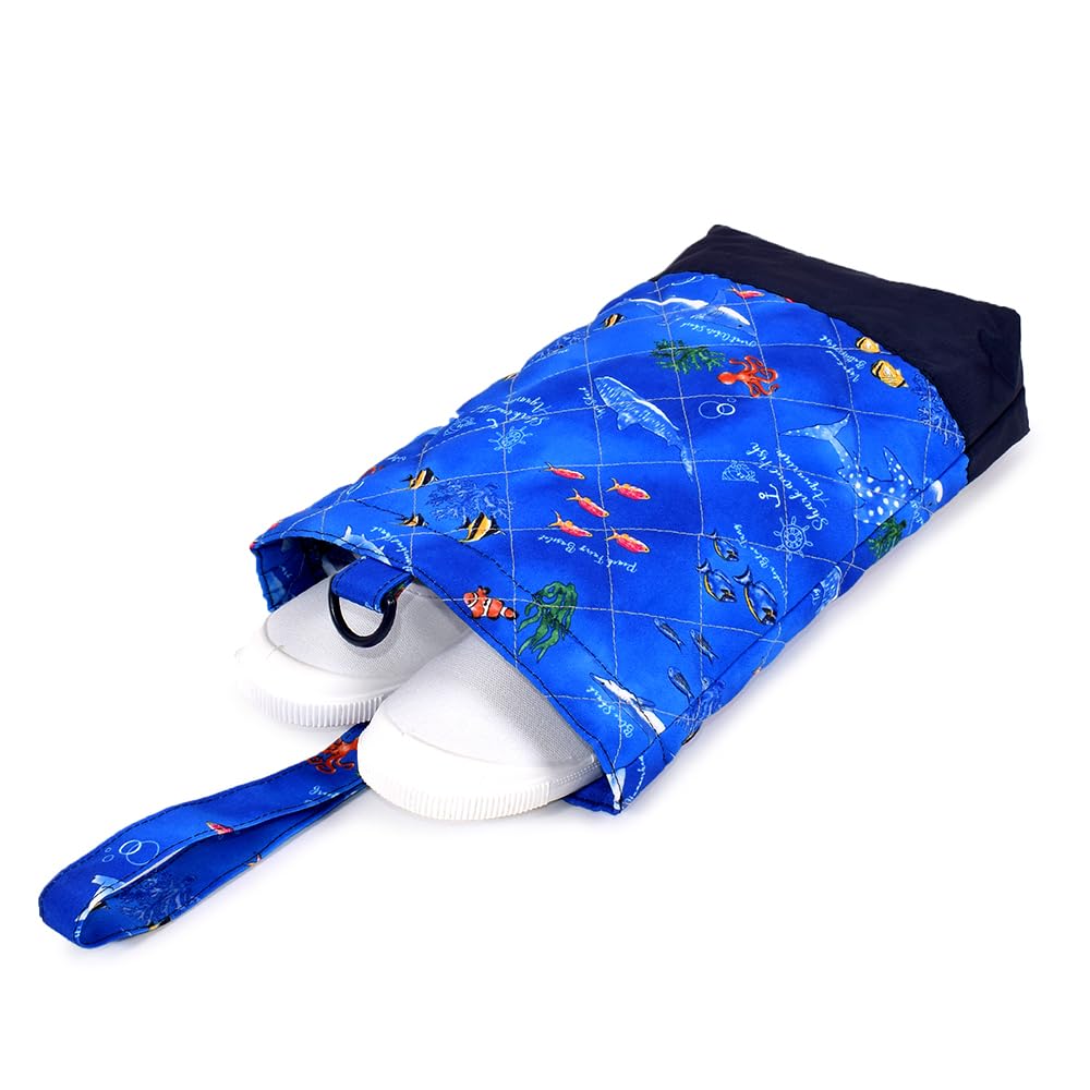 COLORFUL CANDY STYLE Quilted Entrance Set Lesson Bag and in Blue and Size 4-Piece Kindergarten/School (Includes Reflector) Lagoon. Water-Repellent,