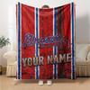 Name Custom Atlanta Braves Print Flannel Blanket High Quality Warm Comfortable Cover for All Seasons Perfect for Gifts Home Decor