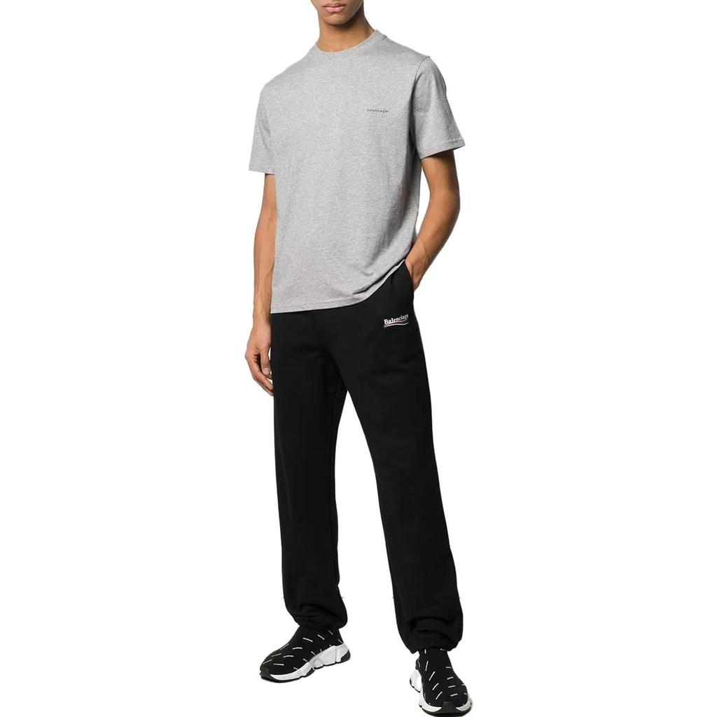 Balenciaga Small Logo Print Cotton T-Shirt 'Grey' Unisex 556151TYK281300
