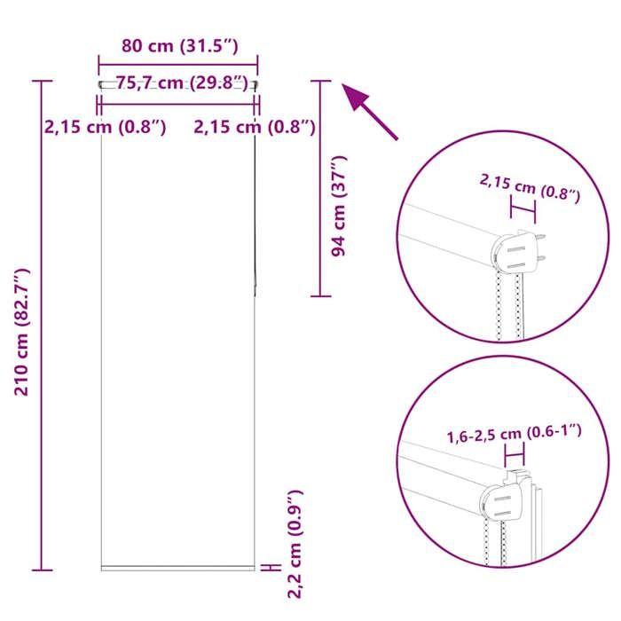 VidaXL Store enrouleur occultant café 80x210cm largeur du tissu 75,7cm, store de jour et de nuit, store de cuisine, store 4011046