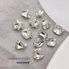24-Piece Set: Plain White Water Nail Art Rhinestones with Crooked Heart and Fat Square Design for Nail Salons