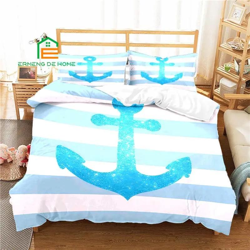 Comforter Nautical Anchor Pattern Bedding For Aldult Kids Bed Set Game Comforter Bedding Set