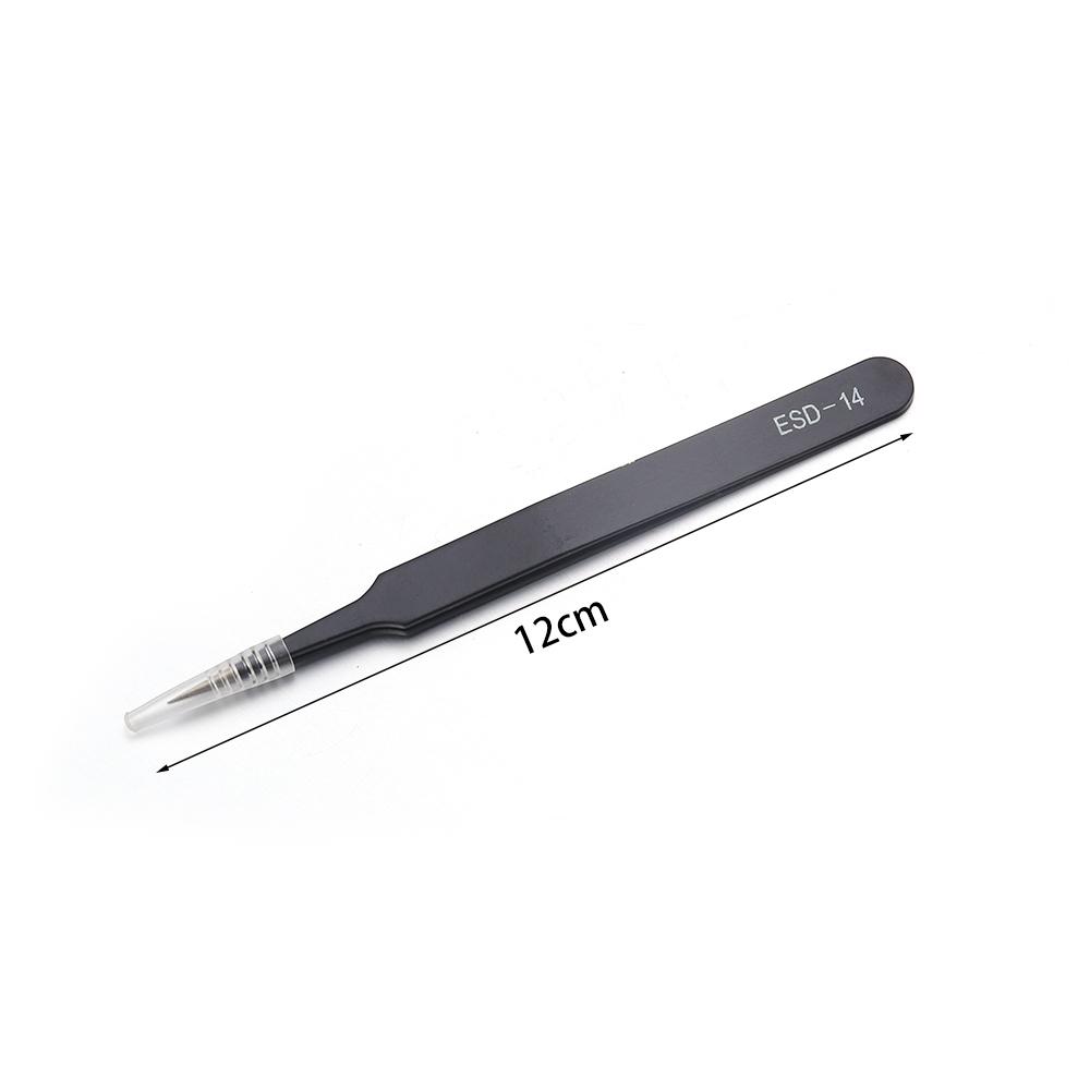 1 Pc Stainless Steel Black Tweezers Multi-size Curved Tips Tweezer for Jewelry Making Manicure Beading Pick-Up Tools Supplies