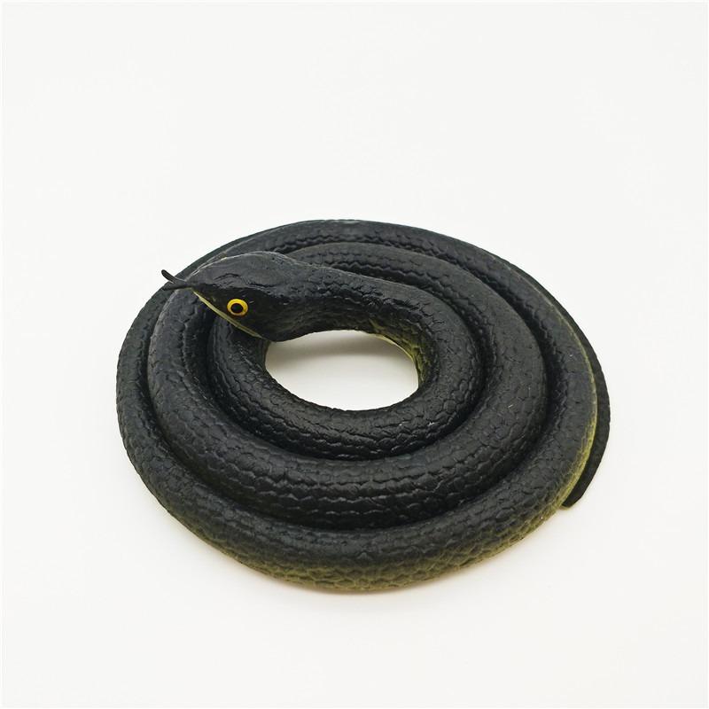 Soft Rubber Toy Snake Black Simulation Snake Realistic Halloween Garden Prank 80cm Prop Fake Snake Scary Intimidating Prank Toy