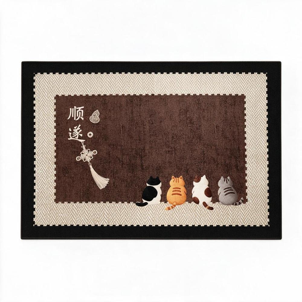Stain-resistant Spring Festival Door Mat Anti Slip Welcome Mat New Year Floor Mat Hallway