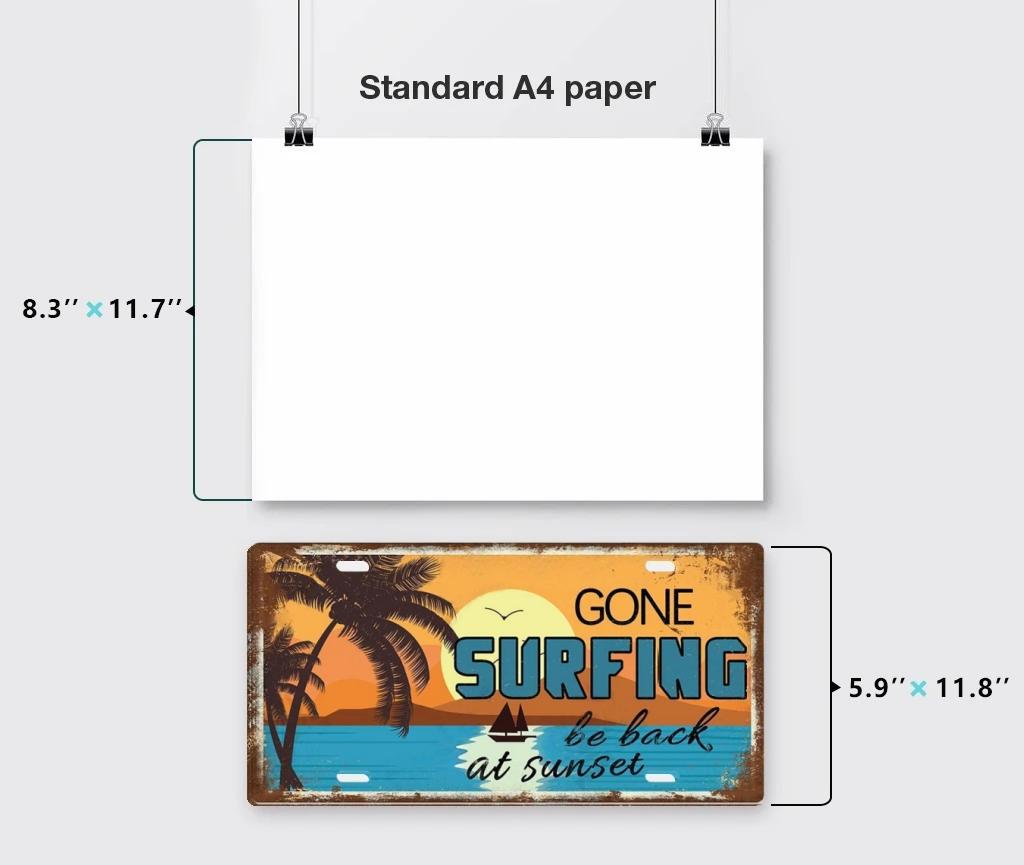 Summer Beach License Posters Wall Decor Plate Meal Sign Plaque Metal Vintage Tin Sign Room Decoration for Bar Pub