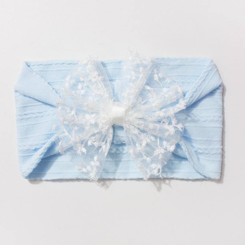 New Jacquard Baby Elastic Headband, Cute Lace Bow Children's Headscarf, Thin Baby Headband