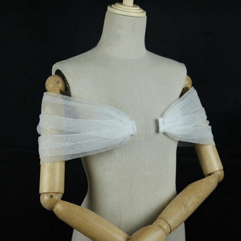 Detachable Mesh Off Shoulder Sleeves Loose Sheer Arm Covers Bridal Wedding Arm Covers Evening Gown