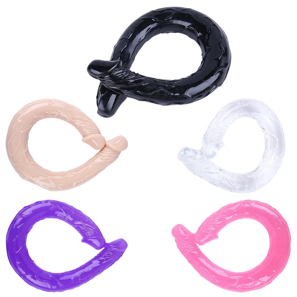 Double-Ended Skin-Friendly Odorless Realistic Dildo for Unisex Use and Solo Play