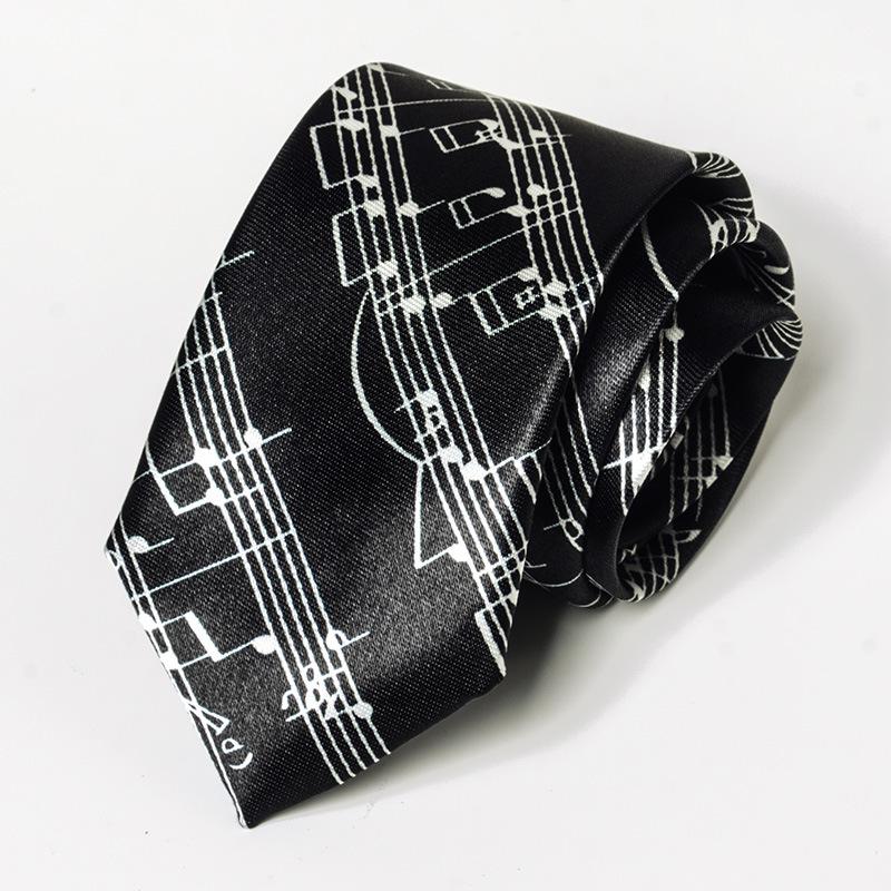 Korean Style Fashionable and Casual 5cm Piano Trendy Tie for Male and Female Students Note Personalized Music Narrow Tie