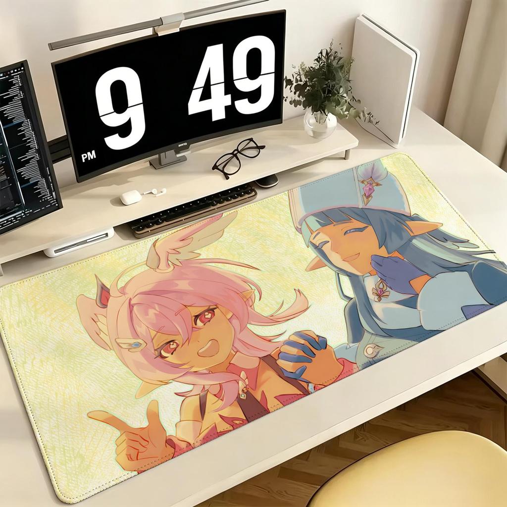 Genshin Impact Linnea Pro ESports Xxl Gaming Mousepad Extra Large NonSlip Stitched Edge Keyboard Laptop Desk Mat For Pc Gamer