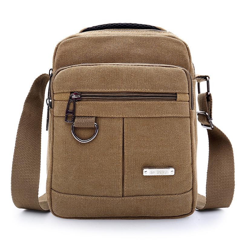 Borsa a tracolla in tela e pelle stile coreano da uomo per viaggiare