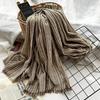 New 190*80cm Artistic Style Striped Cotton Linen Scarf Shawl Men's and Women's Same Style Mori Foulard En Mousseline Scarves