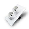 French Electrical Socket 16A 220V Double Wall Outlets Glass Crystal Panel 123*86mm New Built-in Plug Home Improvement