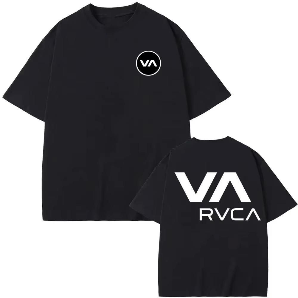 RVCA T-Shirt Schwarzes T-Shirt Sommer Baumwoll-T-Shirt Sommer Kurzarm Mode Herren Damen Design Marken-T-Shirt Top Streetwear Kleidung