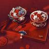 Tying the Knot Ceramic Wedding Tea Cups - Handmade Pair with Decorative Lids