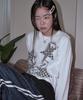 PRENDA Prda Spray Big Patch Check Star Long Sleeve White