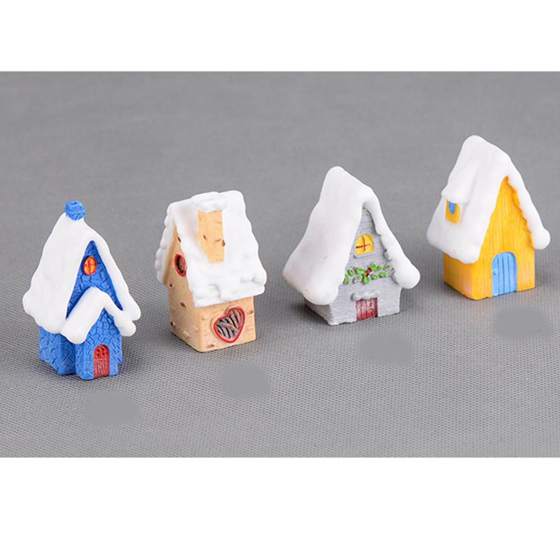 2-12pcs/Set Christmas Miniature Santa Claus Sled Reindeer Gift Train Terrarium Figurines Fairy Garden Decor Snow Landscape Model