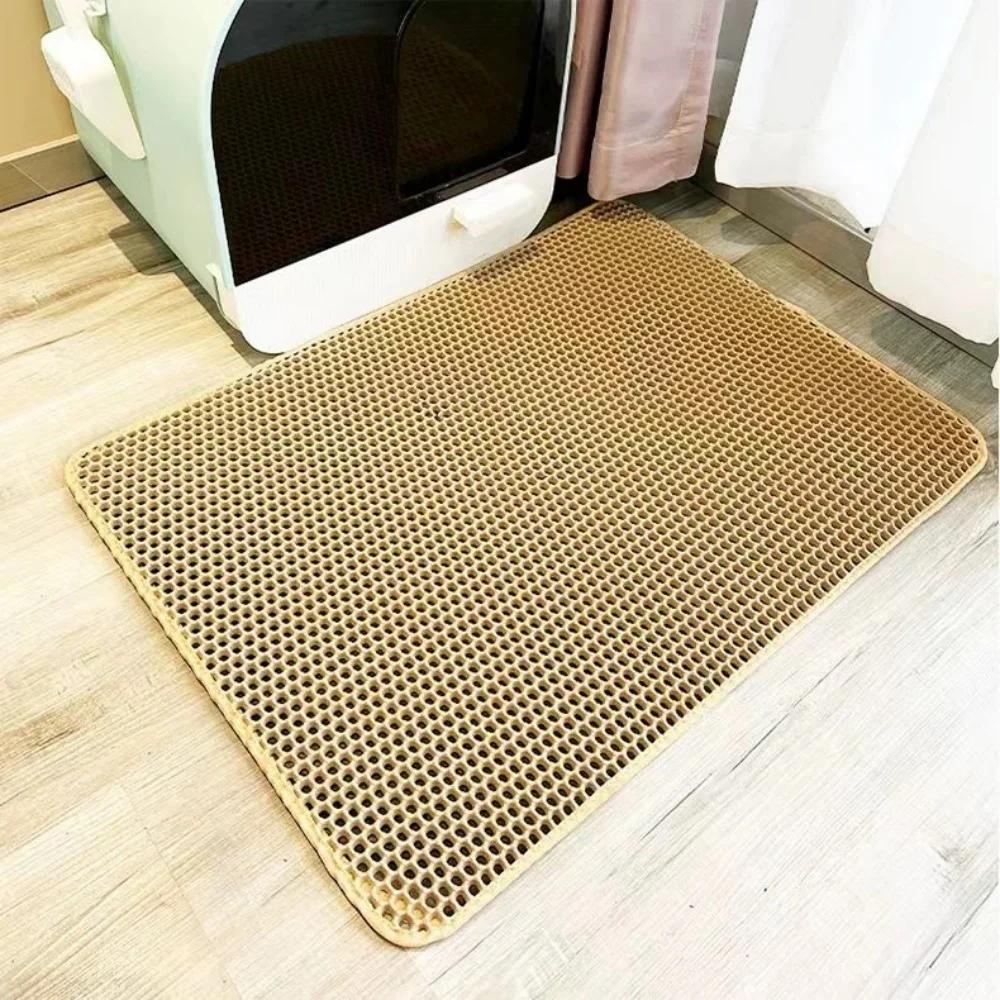 

90x60CM Large Cat Litter Mat Waterproof Double Layer Non Slip Litter Box Tray Pad Washable Durable Pet Toilet Training Mat 60x90cm