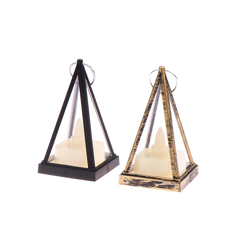 9Cm Mini Led European Triangle Light Simulation Cande Light Dollhouse Miniature Night Lamp Home Model Decor Toy