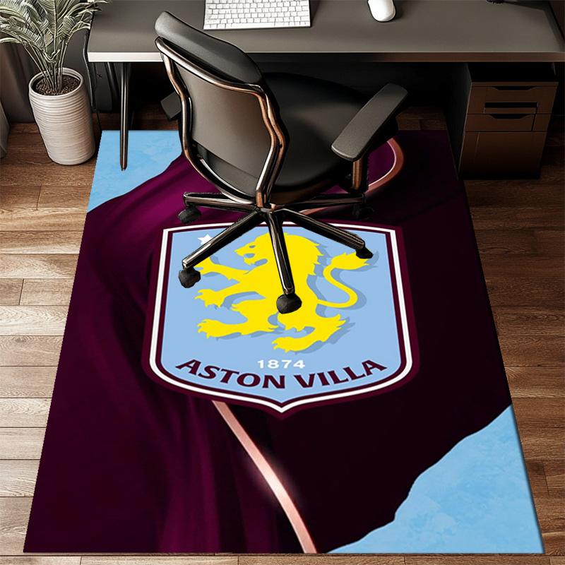 Aston Villa Crest Design Rug Game Carpet, Floor Mat for Bedroom Living Room Entryway Rug, Home Decor Idea Gift for Christmas Birthday