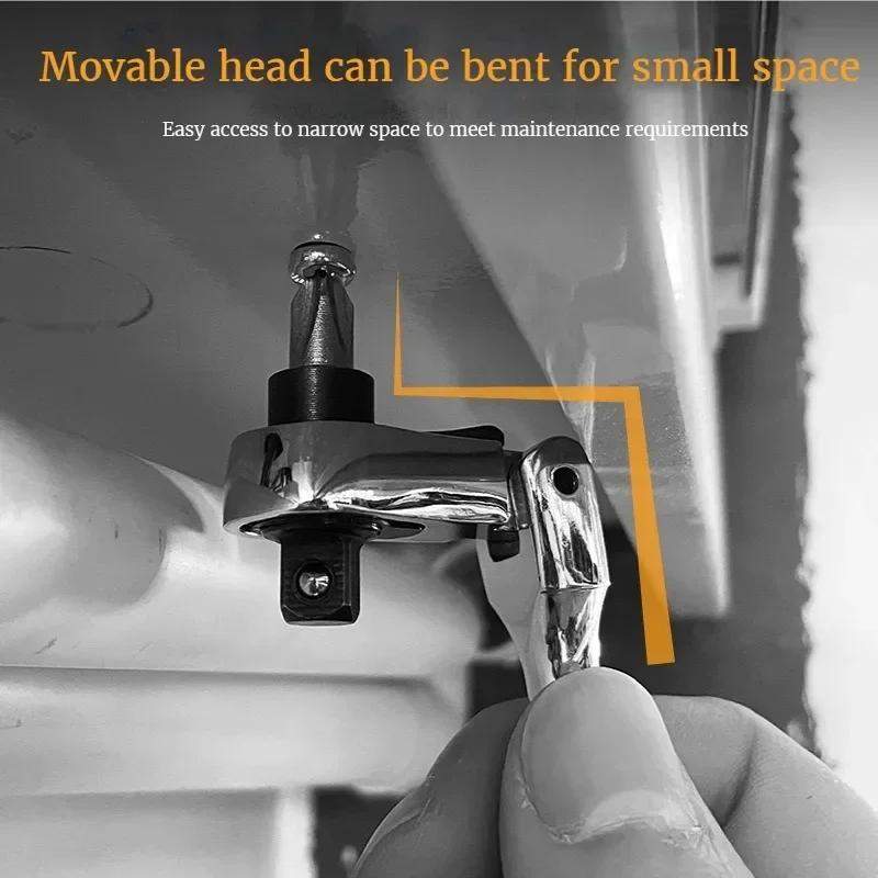 1/4 Double Ended 72 Teeth Quick Spanner Tool Screwdriver Socket Bit 2 In 1 Round handle Ratchet Wrench DIY Home Repair Hand Tool