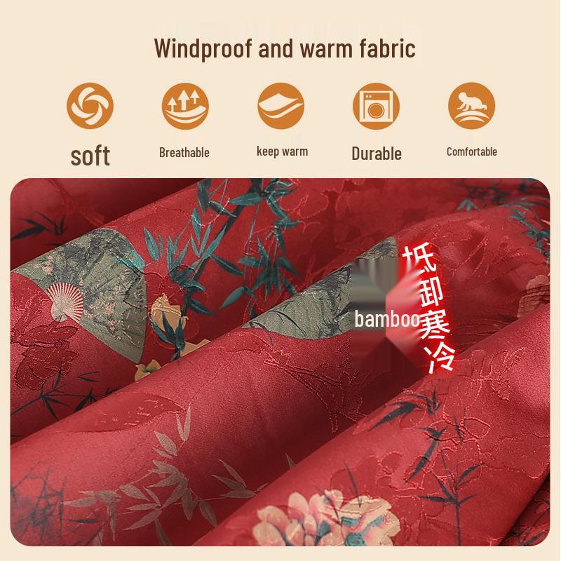 Stylish Velvet-Lined Winter Tang Suit Jacket for Elderly Women – Warm Cotton Cold-Protection Fashion