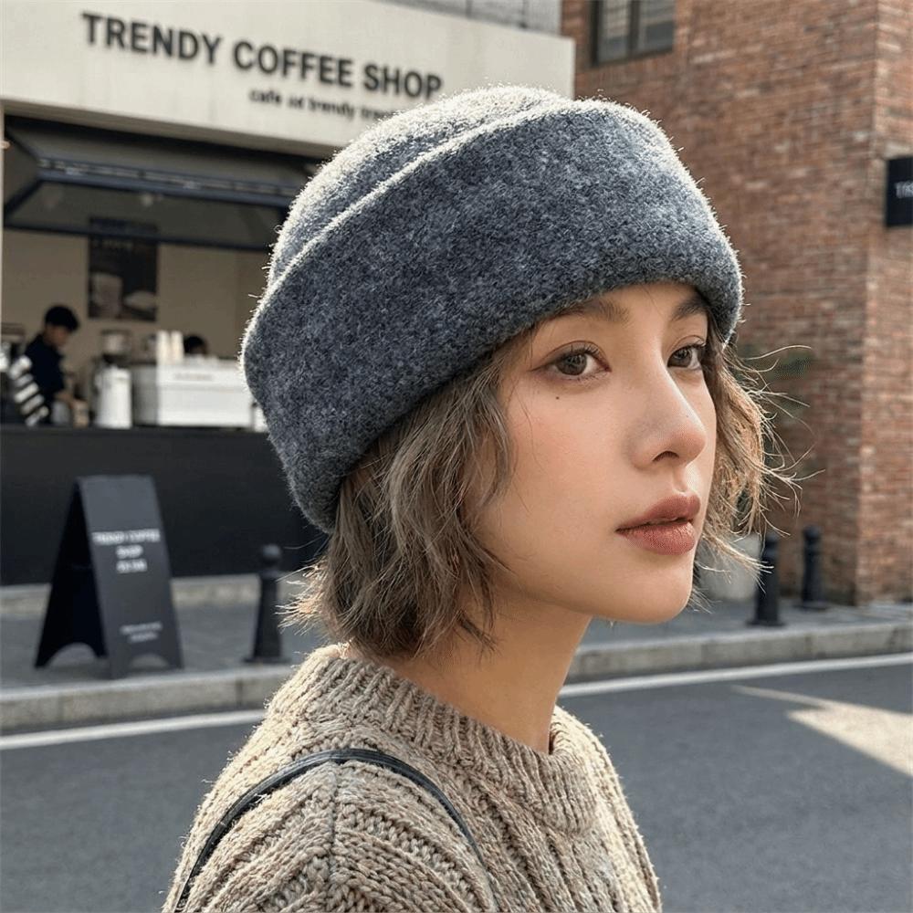 Skin-friendly Knitted Pillbox Hat Structured Fedora Hat Fashion Painter Hat  Dinner