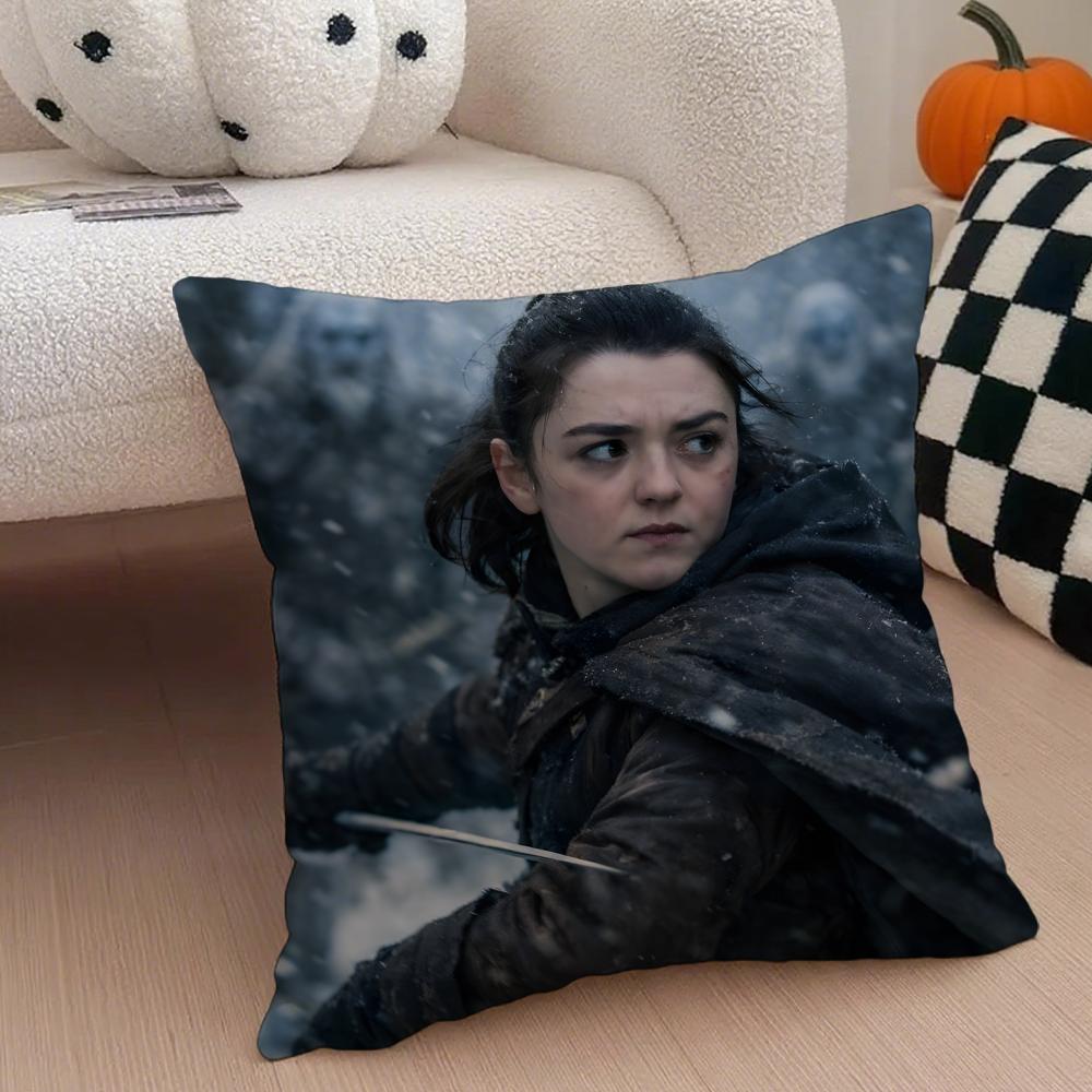 AArya Stark Cushion Cover Linen Pillow Case Soft Breathable Protective Couch Room Decoration