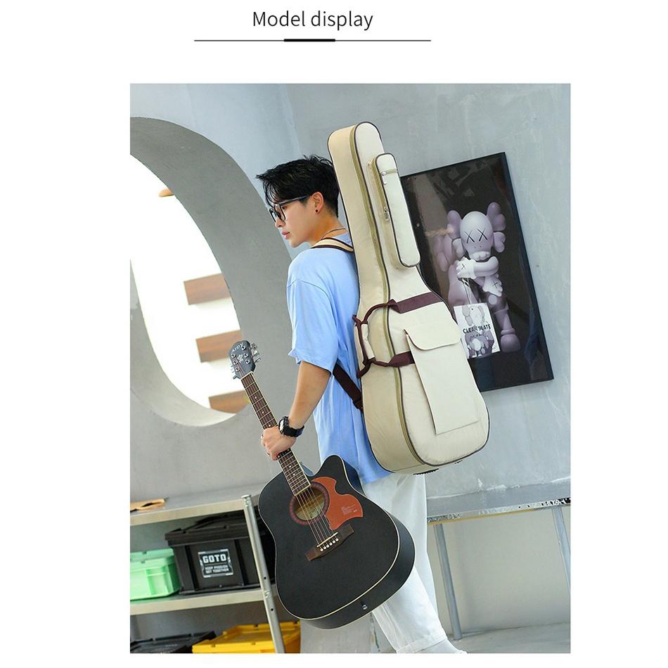 Étui de guitare 40/41 pouces, sac de transport étanche en tissu Oxford, double sangle, sac à dos rembourré en coton souple, sacs de guitare