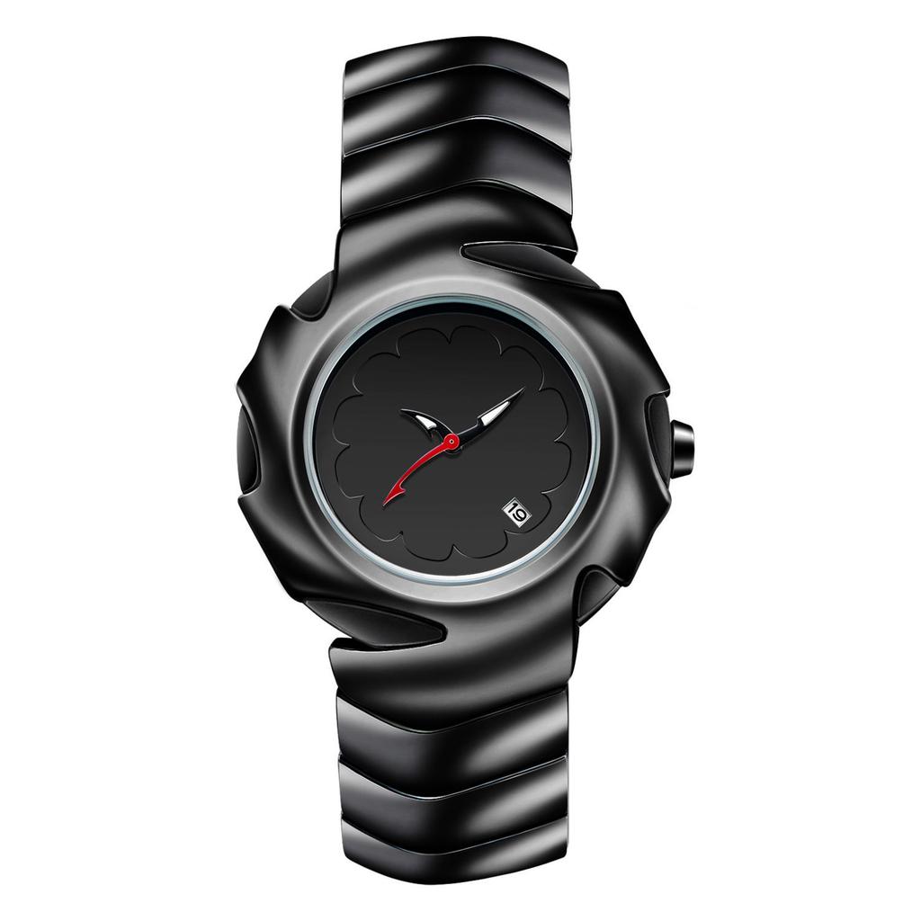 Dpecial Blade Red Quartz Watch Men Y2k Design Personalize High Quality Creative Black Medieval Old Steel Unique Men AAA Clock
