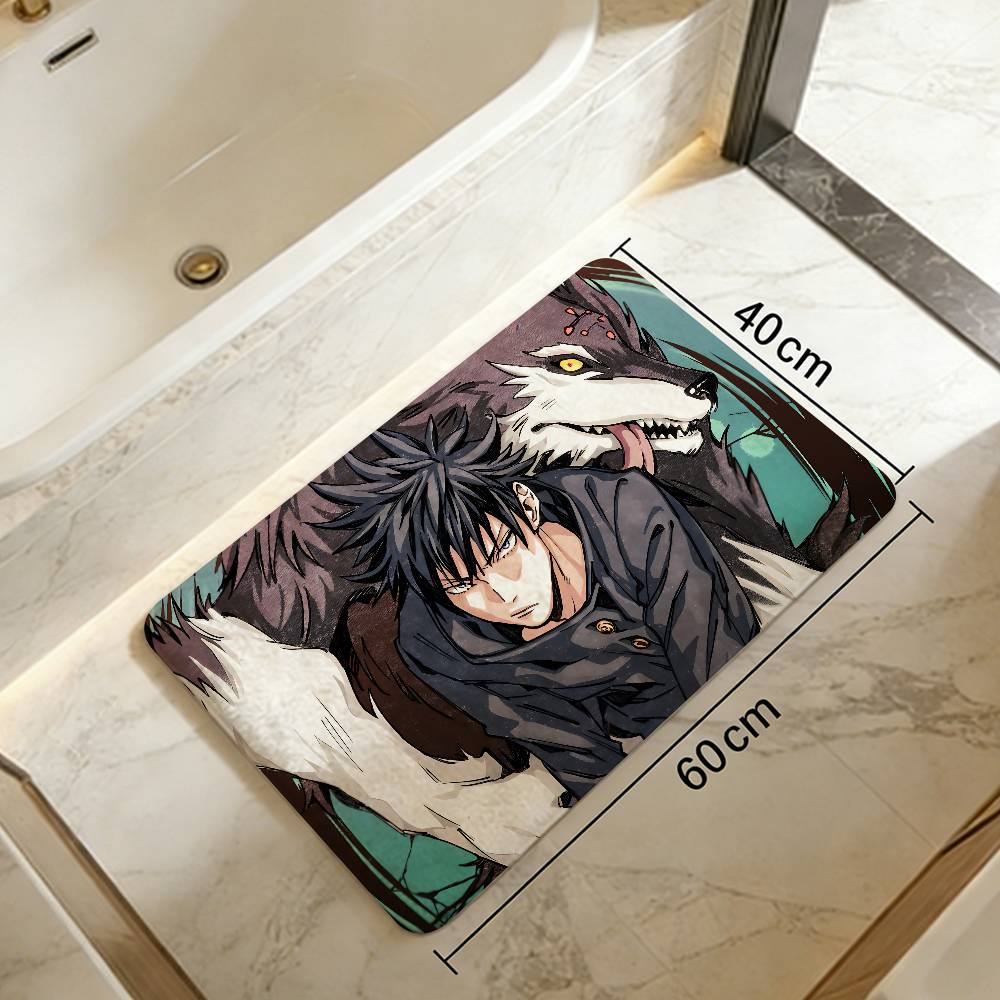 Anime Fushiguro Megumi Jujutsu Kaisen Door Mat Washable Non-Slip Living Room Sofa Chairs Area Mat Kitchen Doormat Area Rug