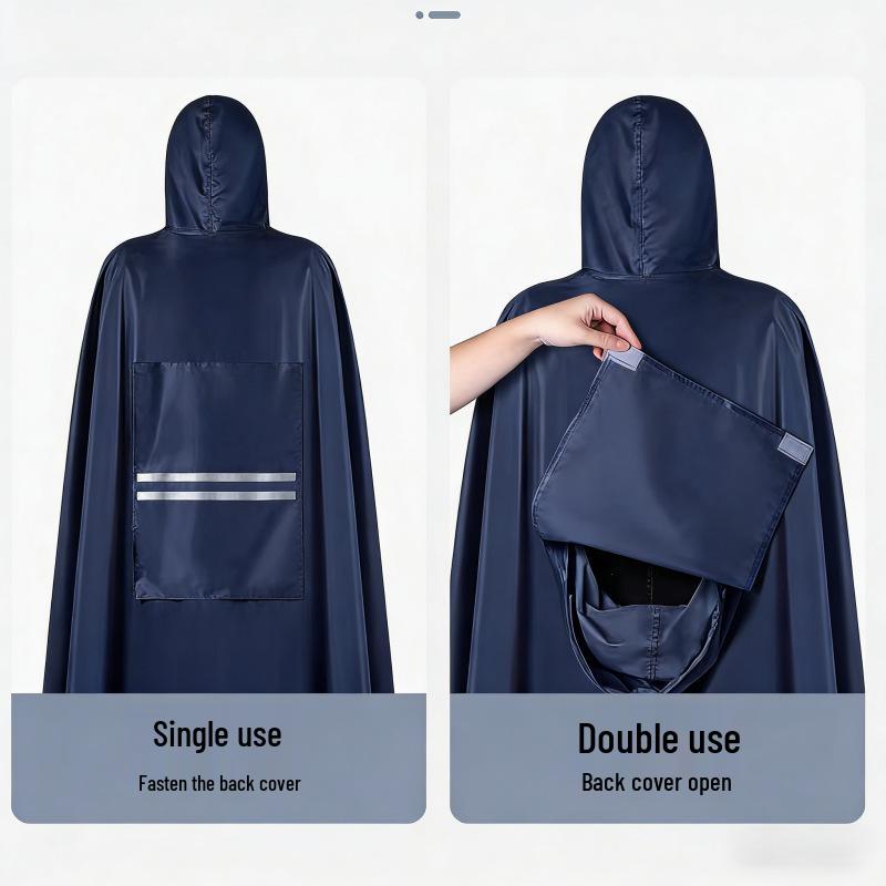 Poncho Impermeable Jacquard Oversized Premium para Patinetes Eléctricos y Motocicletas - Grueso, Cobertura de Cuerpo Completo, Anti-Lluvia Fuerte (Persona individual/doble)