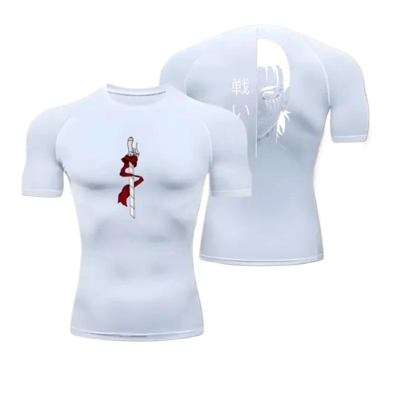 Men Compression Shirt Sports Comfortable Quick Drying Gym T-shirt Fitness Sweatshirt Quick-Dry High-Elasticity Top Sweat Absorbing Tight Fit