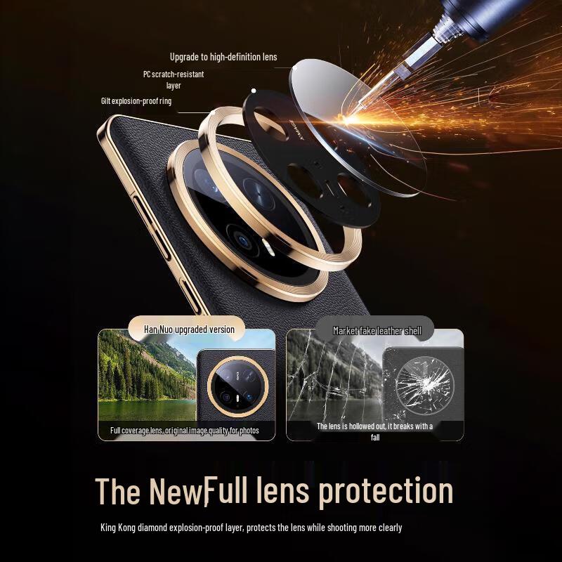 Hanno Vergoldetes Leder Ultradünne Anti-Fall Handyhülle für Huawei Mate