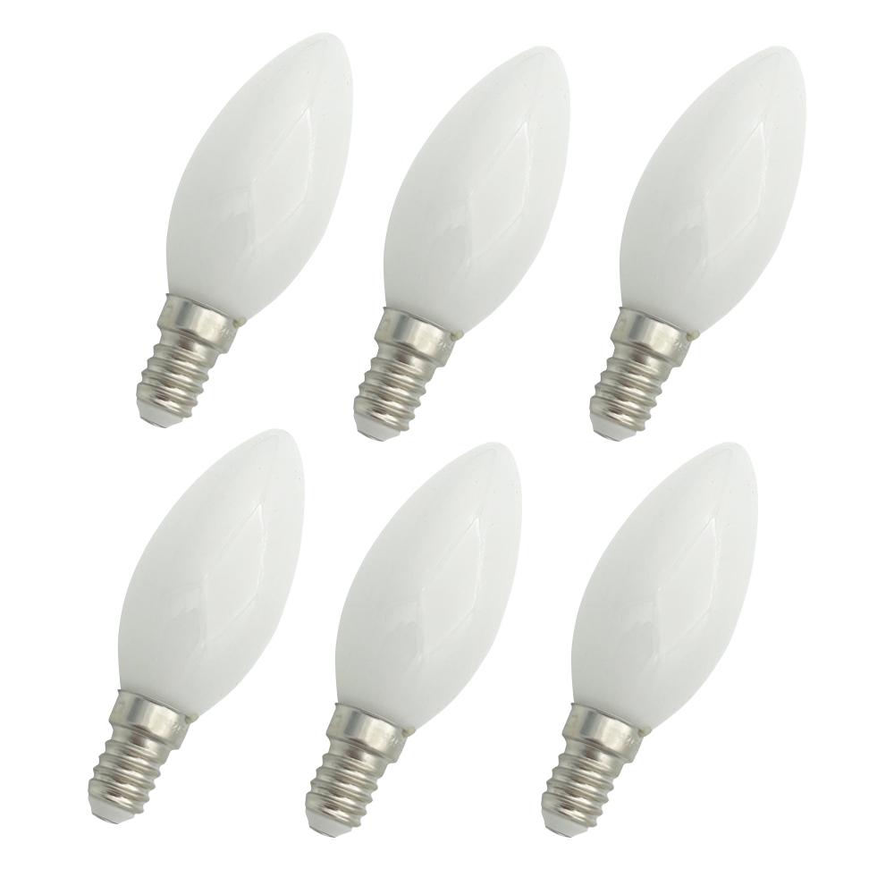 7W Retro LED Candle Filament Bulb C35 Frosted Light Bulb E12 E14 Dimmable Edison Screw Light Lamp Chandelier Warm White
