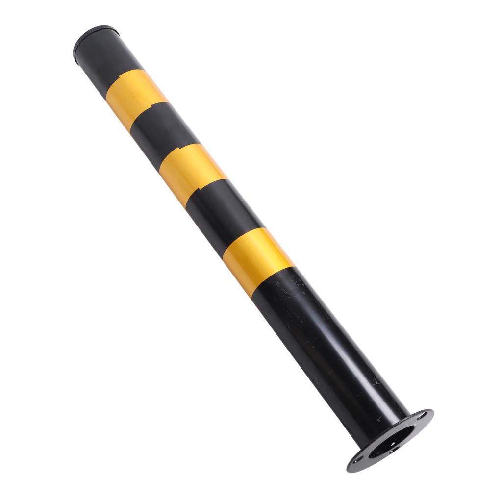 Safety Bollard Post 29.5in Height 3in Diameter Cold Rolled Steel Parking Barrier Pipe Black and Yellow