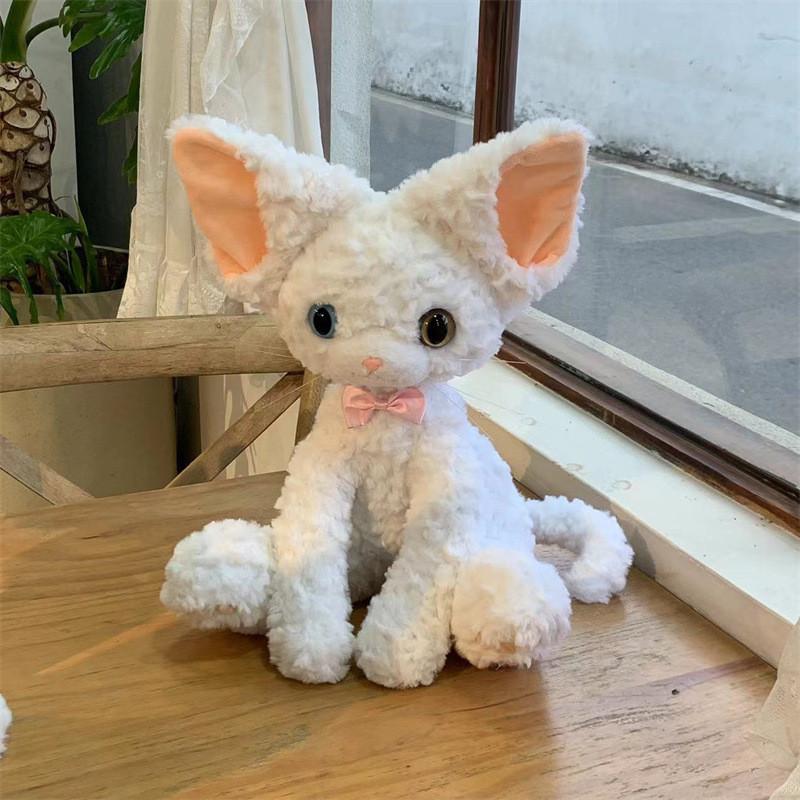 Hairless German Rex Cat Plush Toy Kitten Birthday Gift Stuffed Animal Kids Doll