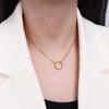 18 Karat Gold Geometrischer Kreis Doppelkette Halskette - Europäischer & Amerikanischer Stil