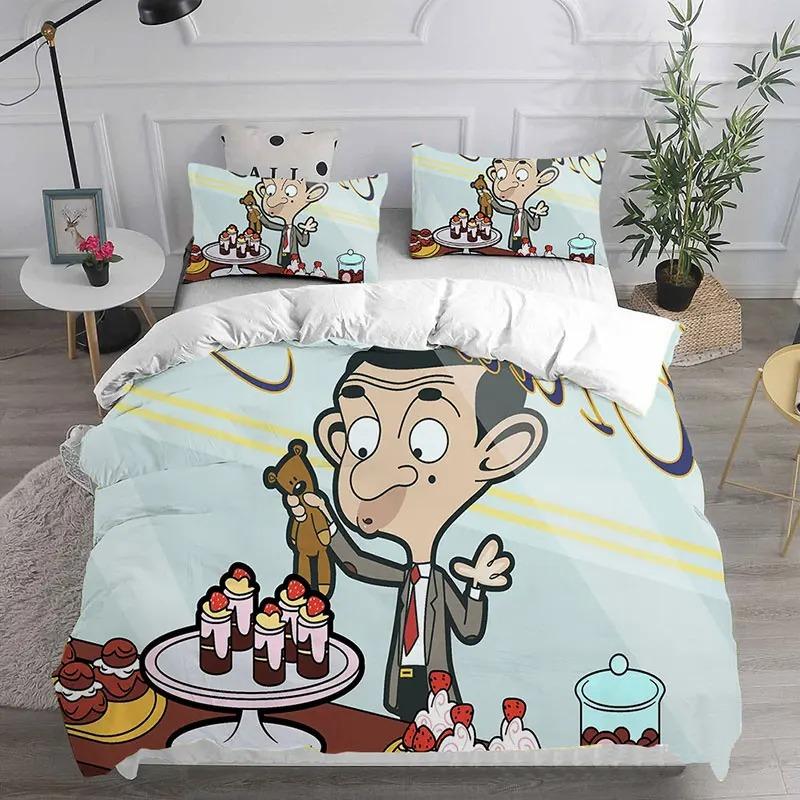 Bohnen Zeichentrickserie Bettwäsche-Sets Steppdecke Tagesdecke Bettbezug Cartoon Bettbezug Kissenbezug Kinder Erwachsene Größe Heimtextilien